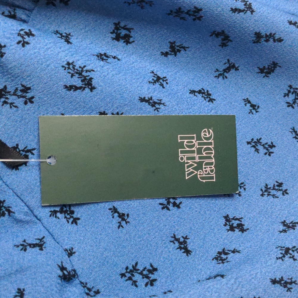 NWT✨WILD FABLE large blue black floral sleeveless slip dress - Picture 13 of 17